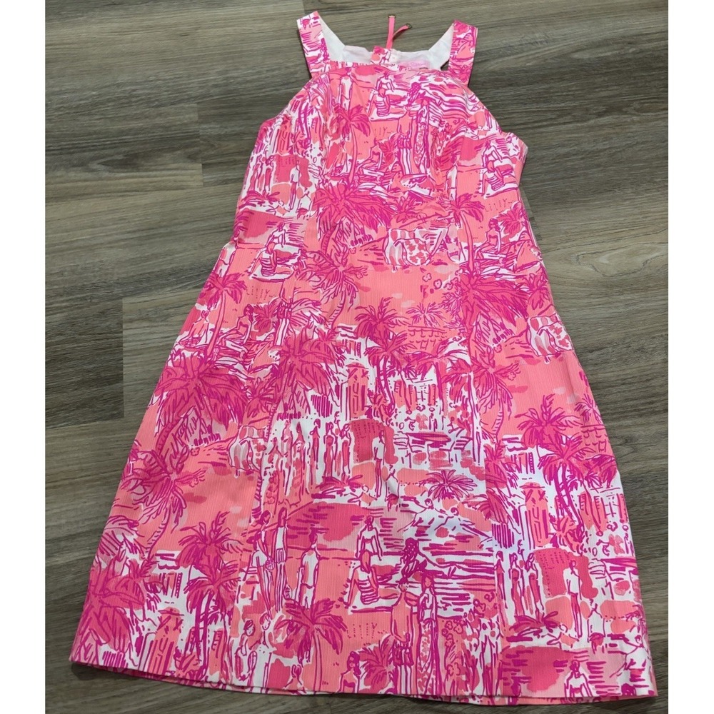 Lilly Pulitzer Simone Dress size 6 Cheeky Melon Rule Breakers Pink Shift Zipper